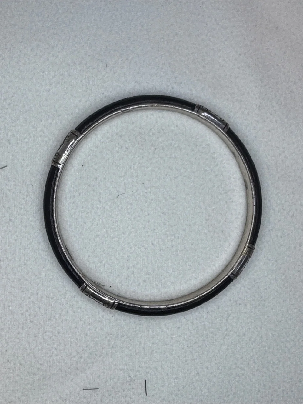 Black and Silver Bangle Bracelet - Women Accessories